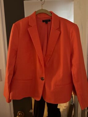 Ann Taylor Orange Single-Button Tailored Blazer